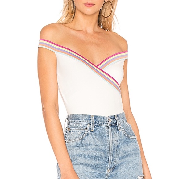 Lovers + Friends Tops - Lovers + Friends White Freida Bodysuit Size S
